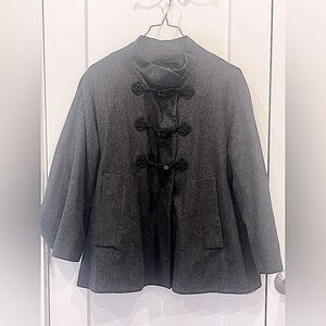 Marc by Marc Jacob’s Vintage Black Heathered Wool Military Cape Coat (Size S)
